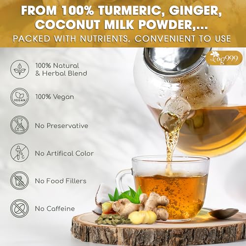Image of TOG999, Premium 8oz Golden Milk Powder - Turmeric, Cinnamon, Ginger & Black Pepper - Natural Spice Blend for Lattes, Smoothies & Baking - Non-GMO, No Additives.
