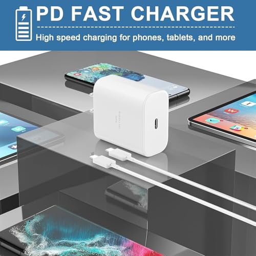 Image of NIZIX Samsung Original 45W Type-C Travel Adaptor with 6.6Ft Extra Long USB C Cable Compatible with Samsung S25 /S24 /S23 /S22 /S21 /S /A /M /F /Fold /Flip /Tab& Others Series (Superfast Charger) White