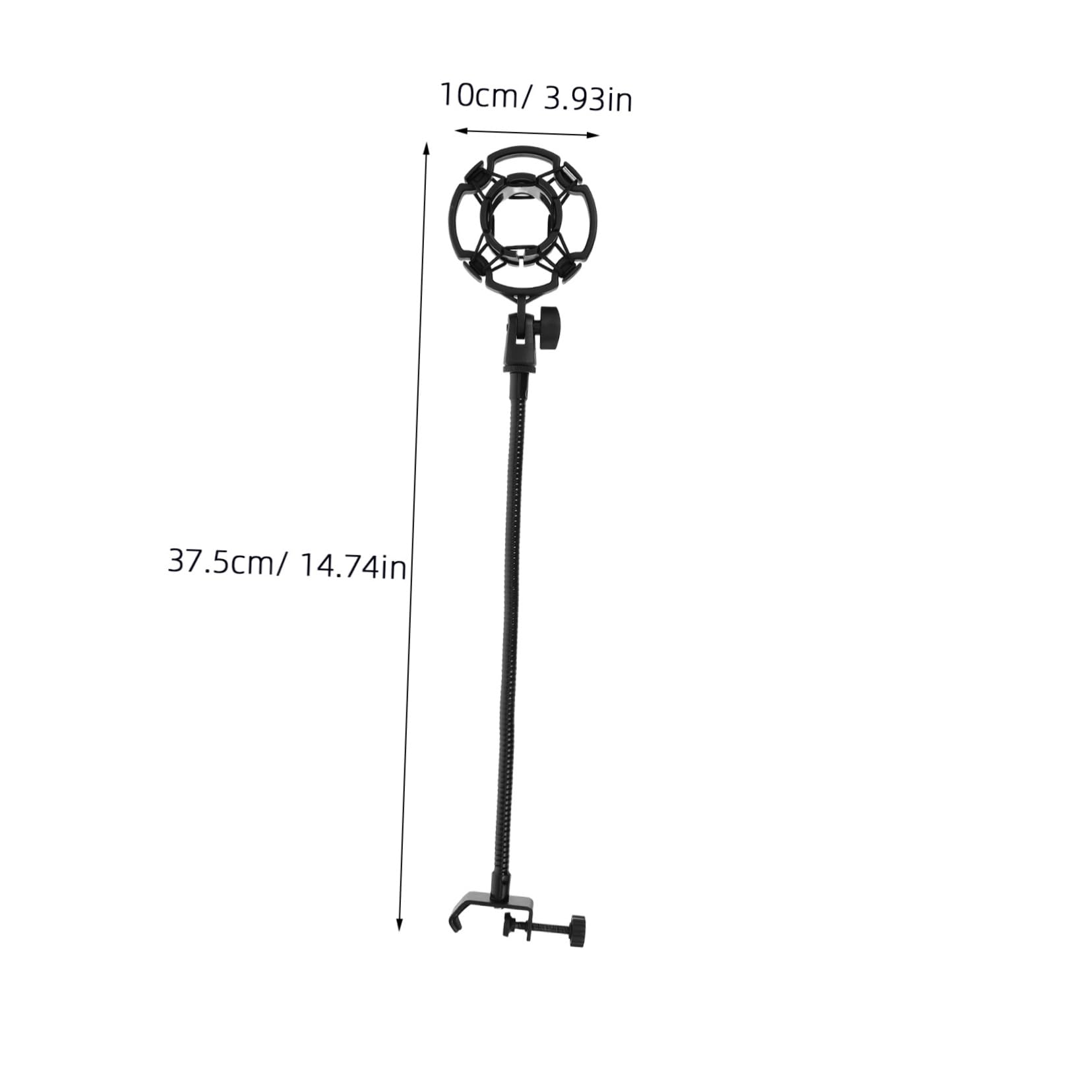 CIMAXIC Adjustable Gooseneck Mic Holder Stand Flexible Shock Mount Clamp for Desktop Recording Live Streaming Podcasting Voice Recognition Space Saving Design