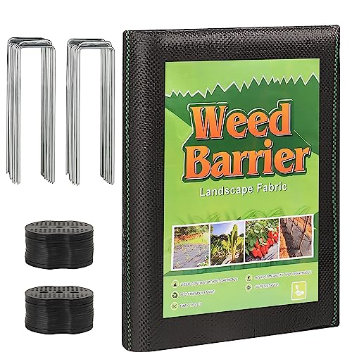 BEGONDIS Heavy Duty Weed Control Membrane with Garden Pegs- Premium Garden Membrane for Weed...