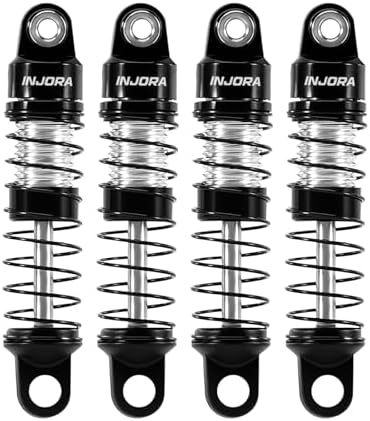 INJORA Aluminum 26mm Oil Shocks for Axial SCX30, Black Silver