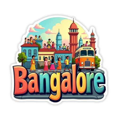 Image of Naxon Bangalore City Theme Souvenir Wooden Fridge Magnet for Refrigerator - Printed Fridge Magnet for Kitchen & Home Decor | Perfect Souvenir Gift | Size 3x3 in | Pack of 1