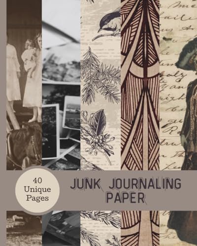 Unique Pages for Junk Journals: 40 Sheets for Journaling, Collage & Paper Crafts & Scrapbooking image 2