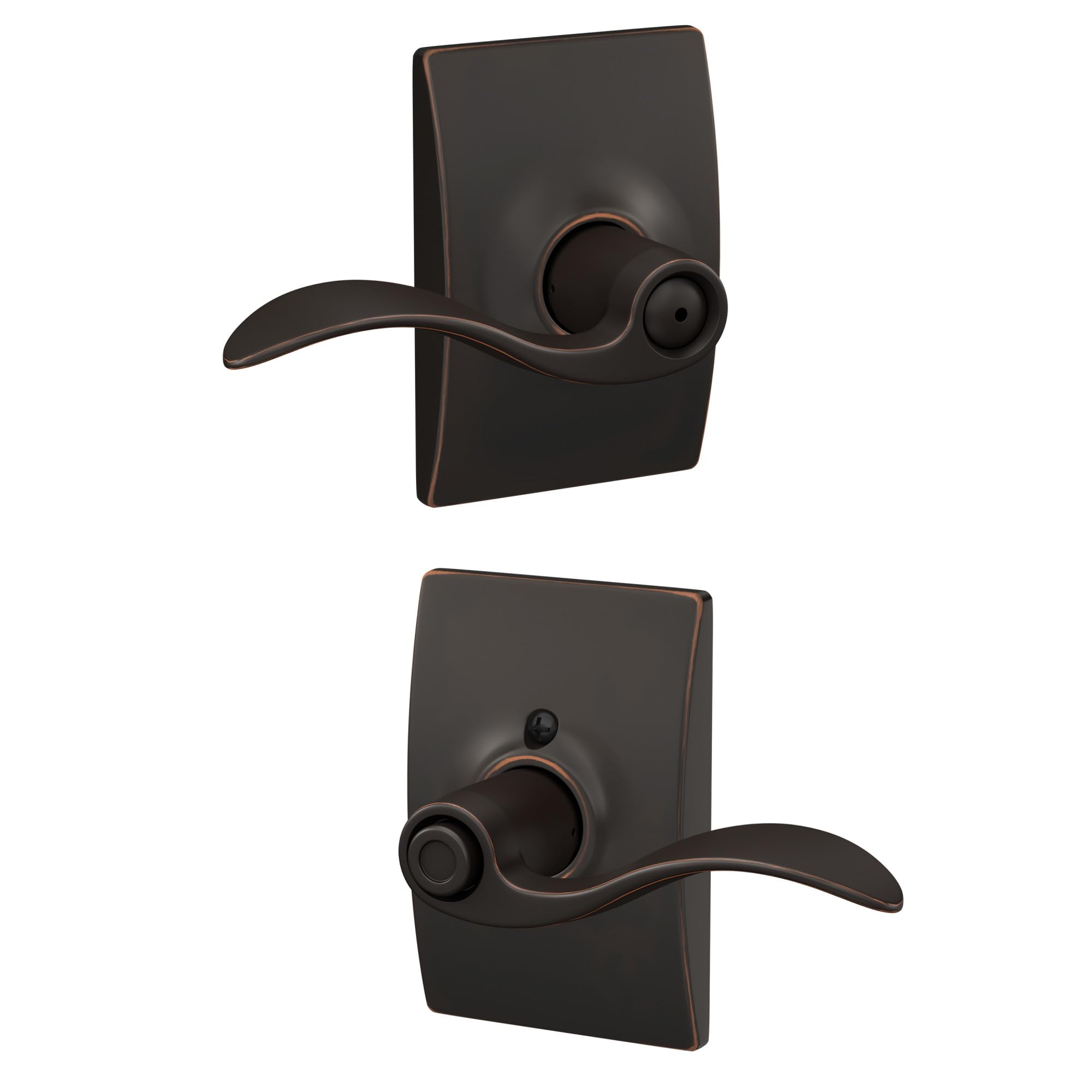 SCHLAGE F40 Acc 716 CEN Century Collection with Accent Privacy Lever, Aged Bronze