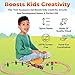 On Track USA Wooden Train Set 35 Piece All in One Wooden Toy Train Tracks Set with Magnetic Trains and Railway Accessories, Comes in A Clear Container, Compatible with All Major Brands