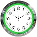 Neonetics Bar and Game Room Neon Alphanumeric Wall Clock with Green Neon and Chrome Rim, 15-Inch