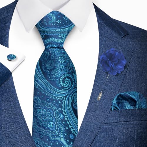 Image of joy alice 70 Colors Ties Set Men Mixed Color Necktie Handkerchief Cufflinks Brooch 3.15 Formal