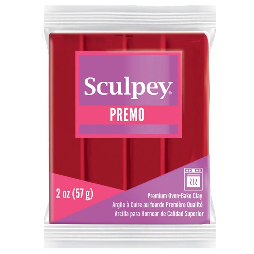 Sculpey Premo™ Polymer Oven-Bake Clay, Cayenne Red, Non Toxic, 2 oz. bar, Great for Jewelry Making, Holiday, DIY, Mixed Media and Home décor Projects. Premium Clay Perfect for clayers and Artists.