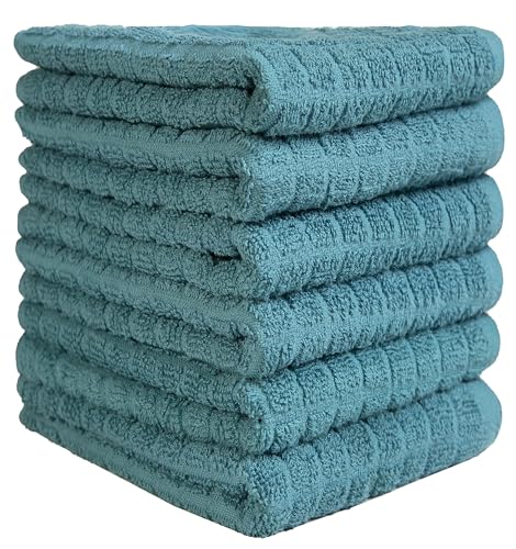 Image of Bumble Kitchen Towels (6 Pack) | 16 inch x 28 inch | 100% Cotton Kitchen Towels | 385 GSM | Soft, Highly Absorbent & Durable Dish Towels for Kitchen | Aqua