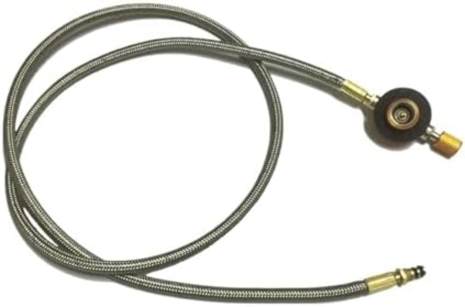 Tubo de conexión de gas Manguera trenzada de acero inoxidable Válvula de estufa 1M Conducto de quemador de camping portátil Fácil instalación, para actividades al aire (100x1 5x1 5cm)