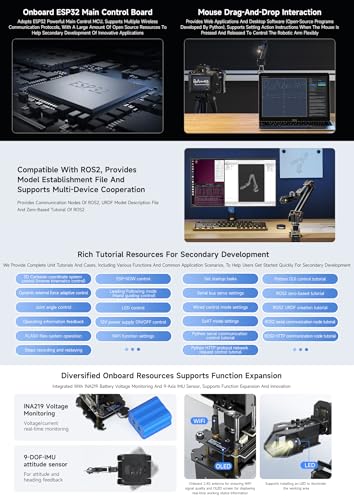 Waveshare Robotic Arm Kit, Desktop Robot Kit, 5 + 1 DOF, Based On ESP32, Wireless Control, 2-DOF Wrist Joint, Compatible with LeRobot, Adopts 5X All Metal ST3235 Bus Servos - Image 10