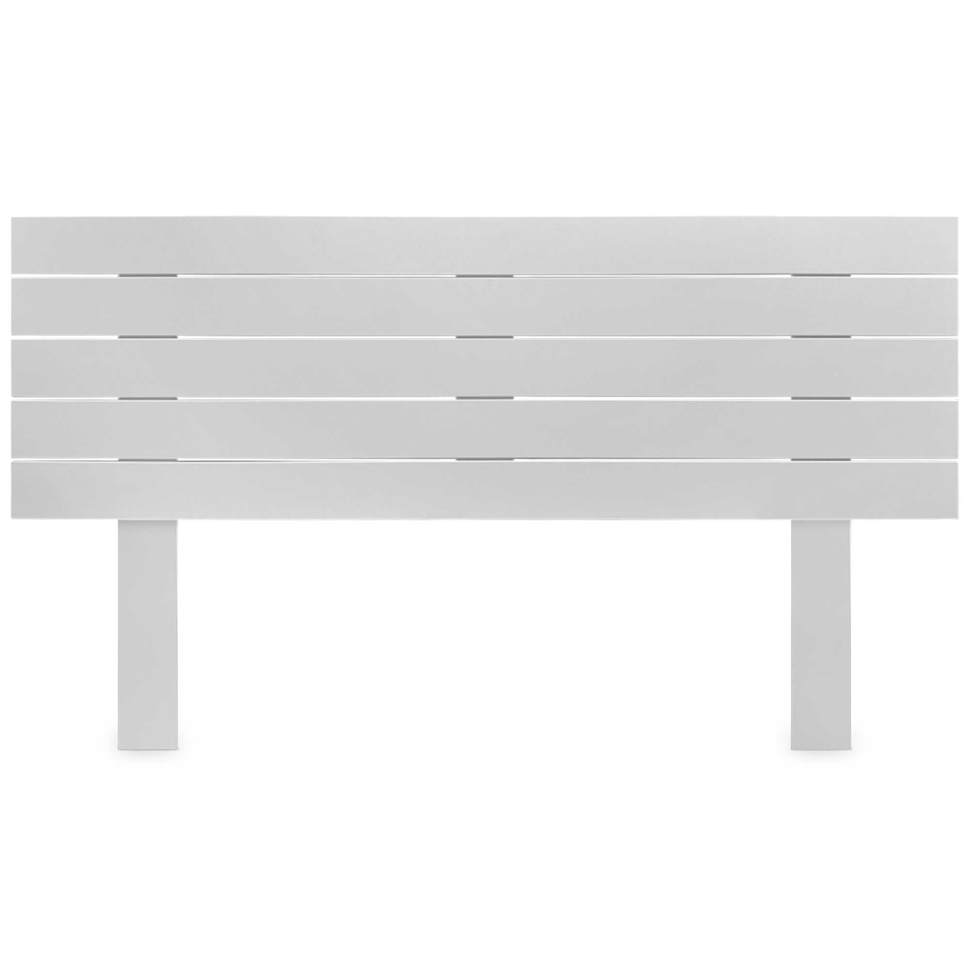 DHOME Testiera in Legno Riciclato DM con Gambe Stile Pallet Orizzontale Letto Pallet Supporti inclusi (160cm, Bianco Solido)