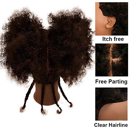 image for N2 African American Mannequin Head with 100% Human Hair Kinky Curly Ha