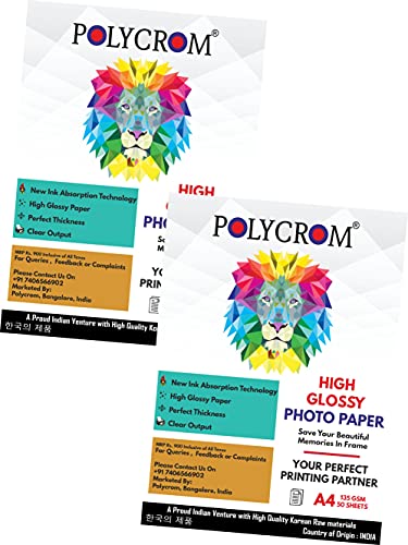 Image of Korean Photo Glossy Inkjet Paper A4 Size - White,Vibrant, Crisp, Smudge Proof, Dry Fast : 135 GSM 100 Sheets