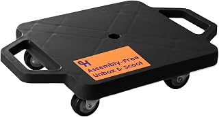 Hurtle Scooter Board for Kids with Safety Handles — Heavy Duty Gym Floor Scooter with 360° Wheels for PE, Indoor Active & Sensory Play — Supports 200lbs. Includes Cones & Tow Strap