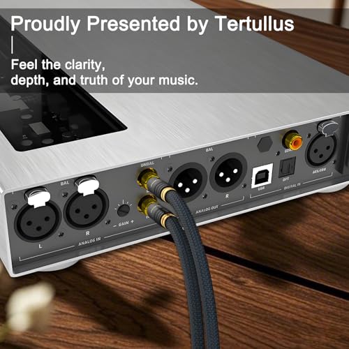 Image of Tertullus 2Pack RCA Audio Cables, 6N OFC Braided RCA Male to Male Stereo Audio Interconnect Cable for Home Theater, HDTV, Subwoofer, Amplifiers, HiFi Systems (2M / 6.6FT)