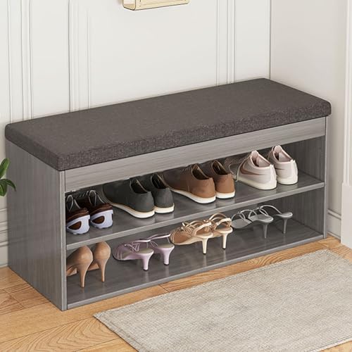 Zapatero estrecho blanco con banco, 80 x 24 x 43 cm, solución de almacenamiento de entrada para pasillo, elegante zapatero con asiento, perfecto para uso en la entrada