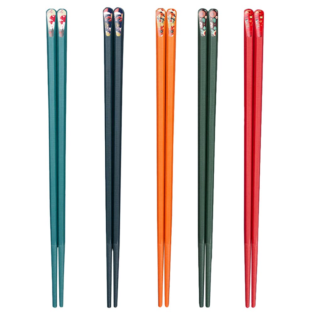 Japanese-Style Alloy Chopsticks Set, 5 Pairs