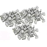 Floatdream 100 Stück Aluminium-Crimpschleifenhülse, Ferrule- Crimpschleifenhülse, Drahtseil Aluminium Ärmel Clip Beschläge, Für Stahlseil, Drahtseil Kabel (Silberton)