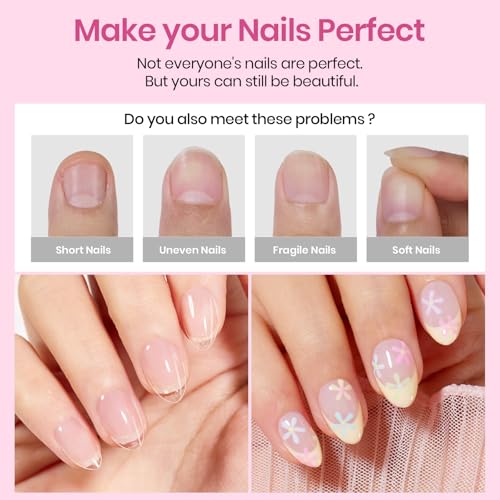Image of Beetles Gel Nail Tips Etch-X- Almond Extra Short, 384pcs 12 Sizes
