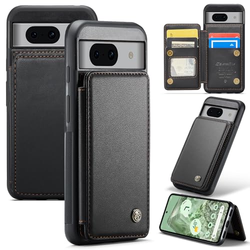 Kowauri for Google Pixel 8a Case, PU Leather Wallet Case for Women Men with RFID Blocking Card Holder Slot Magnetic Closure Shockproof Protective Phone Cover for Google Pixel 8a (Black)