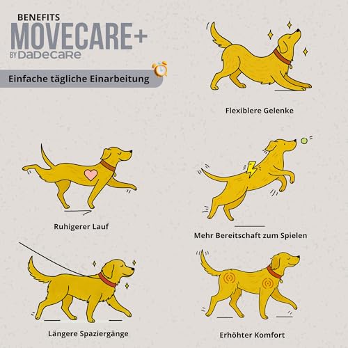 Movecare + Chondroprotektor für Hunde, 300 g, Gelenkpulver für Hunde, grüne Muscheln, Glucosamin, Chondroitin und Hyaluronsäure, Kondoprotektoren für Hunde für die Gesundheit des Gelenks