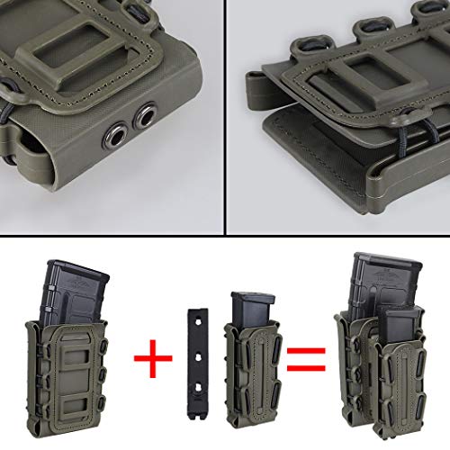 Idogear Magazine Pouch 5.56 Belt Clip Mag Pouch 7.62Mm Softshell Rifle Mag Holder For Belt M4/Ar/Ak Rifle Magazines (Ranger Green(Belt Clip Version)) #TOP5