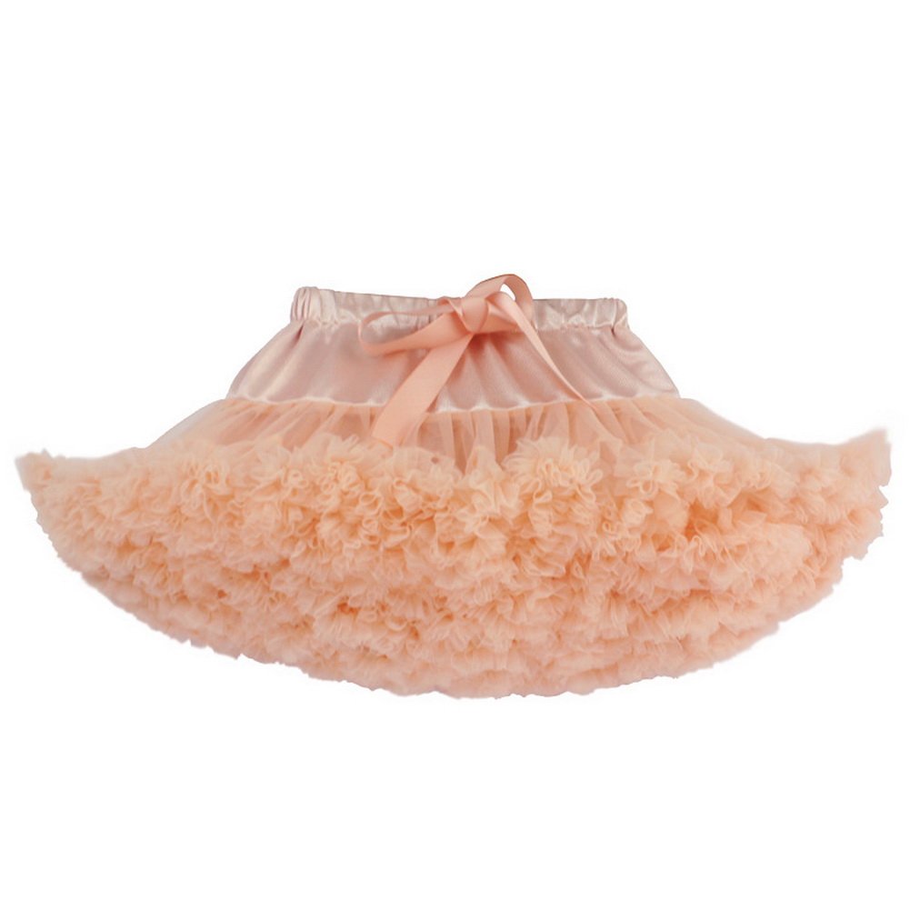 Odziezet Women's Orange Baby Girls Fluffy Pettiskirt Tutu Kids Ballet Party Dance Skirt Princess Tulle Bubble Skirt For Girls (0-10 Years)