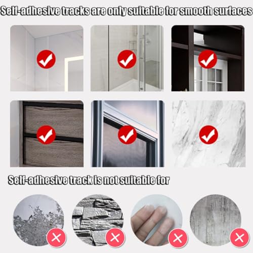 Rail de plafond autocollant de 2,4 m idéal pour placard et dressing - 8