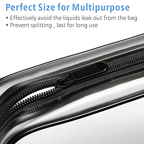 Image of Clear Toiletry Bag, Packism 3 Pack TSA Approved Toiletry Bag Quart Size Bag, Travel Makeup Cosmetic Bag for Women Men, Carry on Airport Airline Compliant Bag, Black Active & Black Active, 2 Pack, 1 Medium, 1 Large