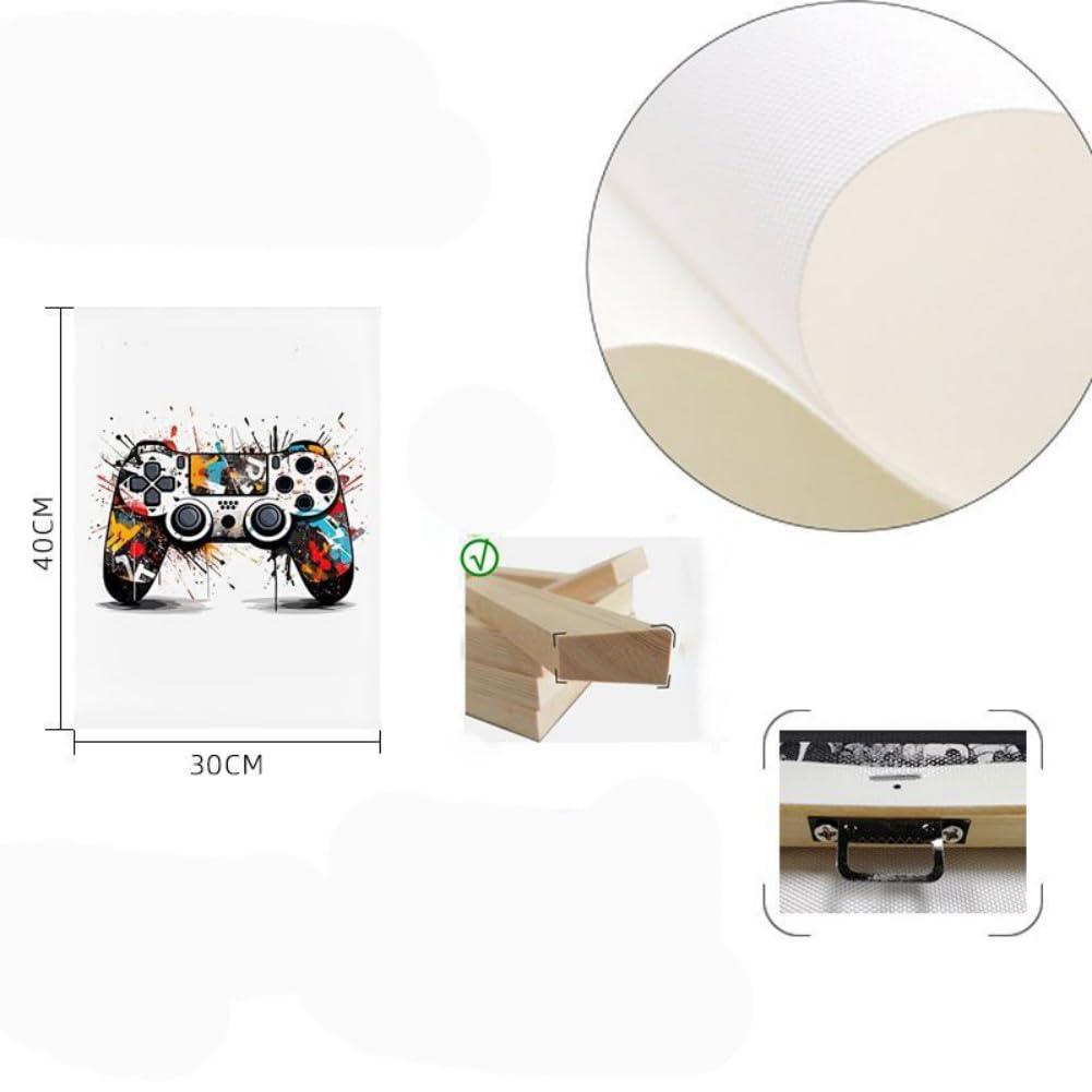 Kepuarm 3Pcs Gamer Posters Jeu Vidéo Déco, Affiche de Jeu avec Cadre, Decoration Murale Chambre Gaming, Art Toile Peinture Photo pour Garçons Chambre, dortoir (30 x 40 cm) (12x16 inch)