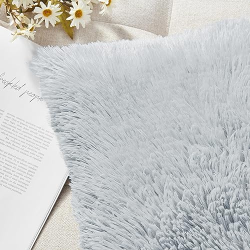 Image of Faux Fur Throw Pillow Covers for Couch Decorative Pillows 20x20 Inch