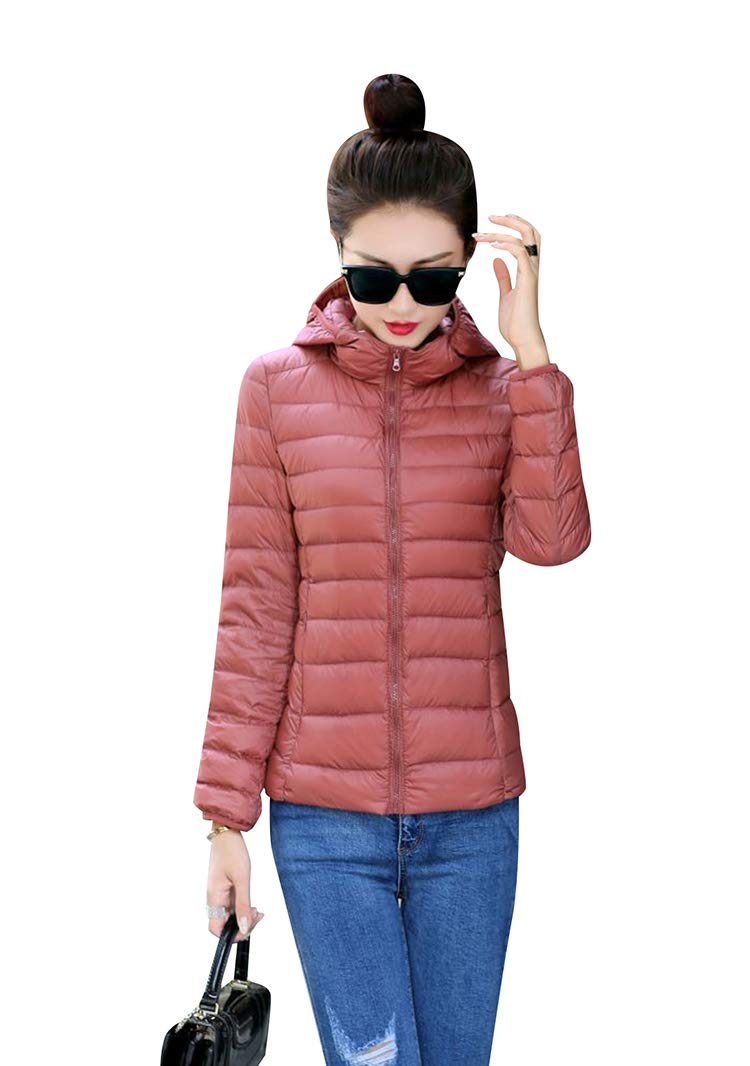 BOFETA Womens Packable Light Weight Down Jacket Hooded Insulated Puffer Jackets Plus Size 2XS-4XL