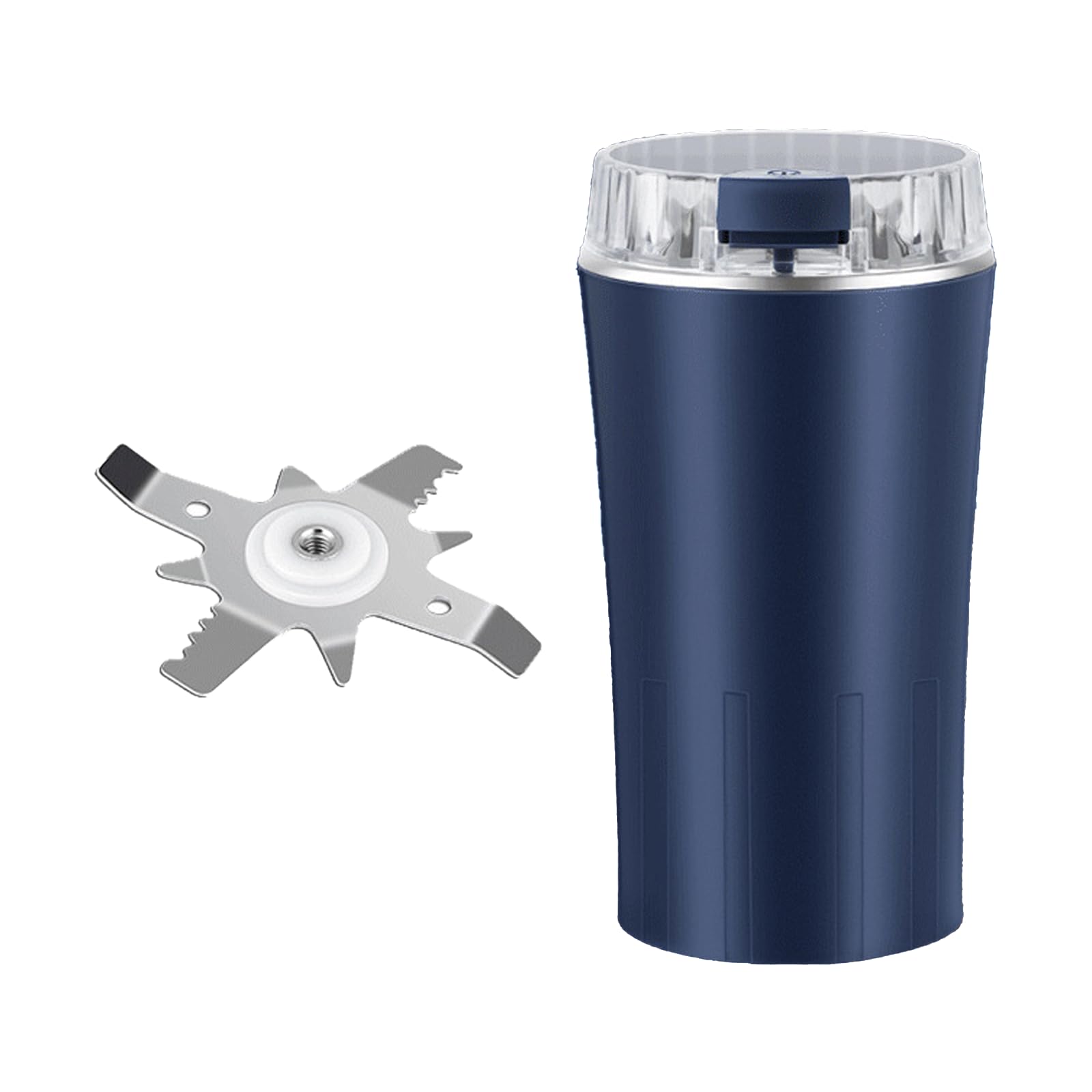 Compact 300W Electric Coffee Grinder, 304 Stainless Steel 120g Coffee Grinder Electric for Beans and Nuts, Coffee and Spice Grinder with 8‑Blade Head, Overheat Protection & Brush (Blue)