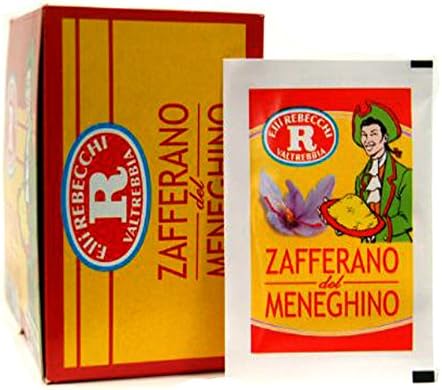 Rebecchi Zafferano Del Meneghino Italian Saffron Powder, 0.125 Gram - 50 Packs – 1 Case - Chefs Choice.