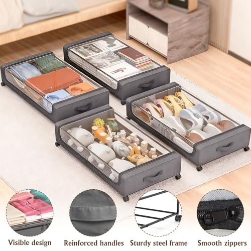Boîtes de rangement à roulettes 45L Scettar pour optimiser les petits espaces - 6