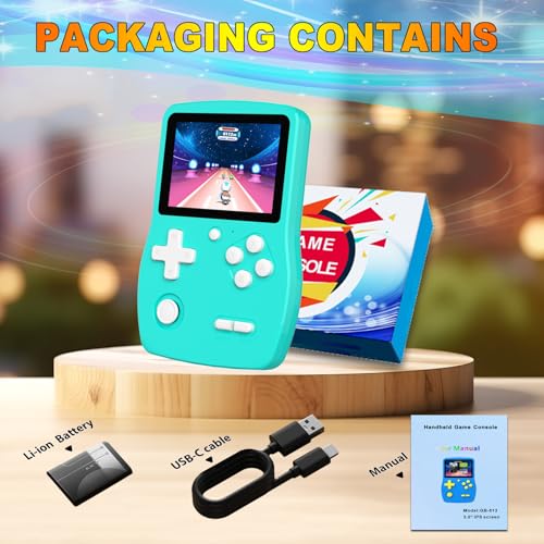 Image of 32 Bit Handheld Game for Kids Preloaded 139 Video Games,Roadtrip Travel Toy | 3.0 inch IPS Screen,5+Hrs Play,USB-C,Retro Gaming for Road Trip, Mini Travel Electronic Toy Xmas Birthday Gifts for Boys Girls