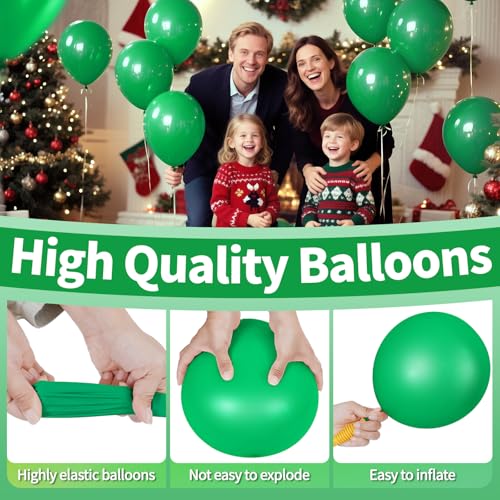 Image of Green Balloon 110pcs, 12 Inch Thickened Latex Party Balloons Helium Bright Color for Birthday Baby Shower Wedding Party Supplies Arch Garland Decoration