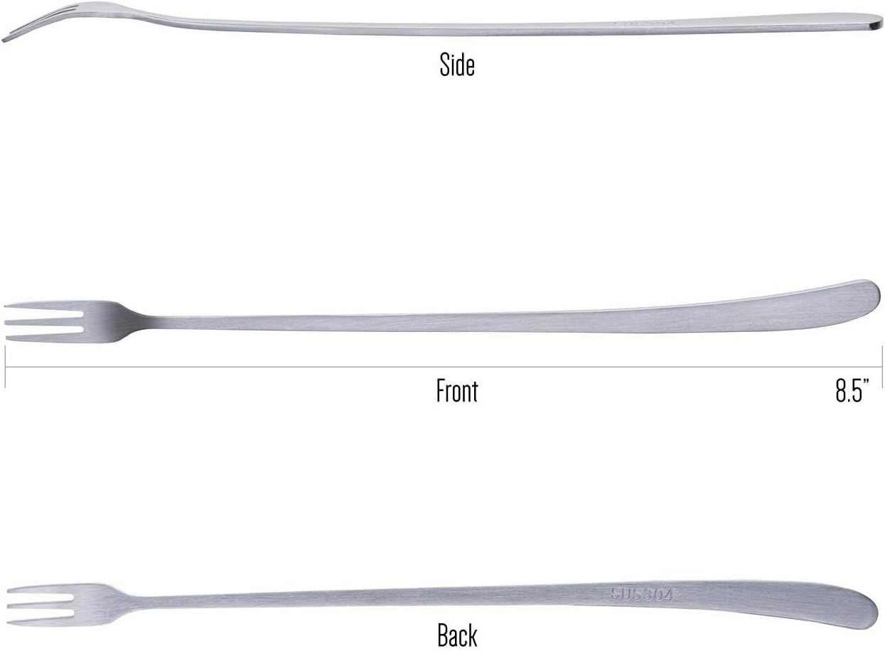 [JSeven] Long Handle Forks, Stainless Steel Dessert Forks, Fruits, Pickles Forks, Fancy Table Forks (6 Pcs)