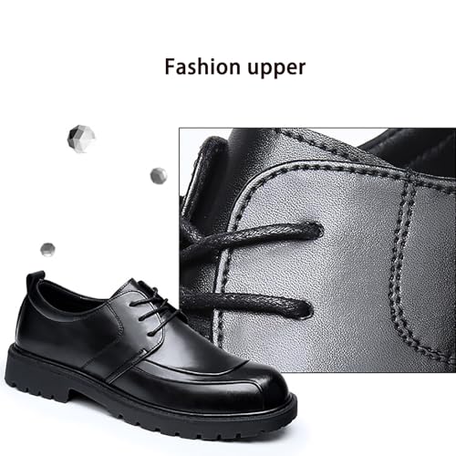 Men's Thick Sole Casual British Business Dress Shoes， Comfortable Breathable Soft Leather Rubber Sole for Stability Ideal for Office and Occasions Perfect2