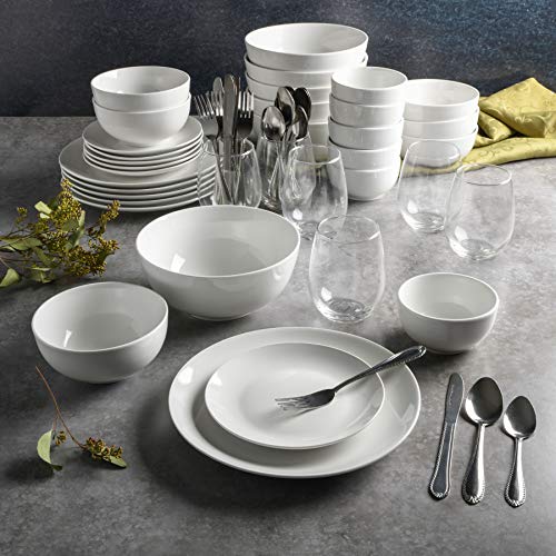 Image of Gibson Home All U Need 60 Piece Plates, Bowls, Glassware, Forks, Spoons, and Knives (Service for 6) Dinnerware Set