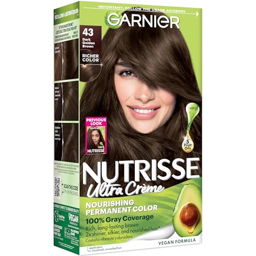 Garnier Nutrisse Ultra Crème Hair Color, 43 Dark Golden Brown, 1 Count - image 1