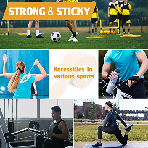 Jexine 12 Roll Athletic Sports Tape 1 1/2 Inch X 45 Feet Cotton Sports Tape Easy Tear Wrist Tape Waterproof, No Sticky Residue For Athlete Sport Trainers, Muscle Pain Relief And Joint Support Beige #TOP6