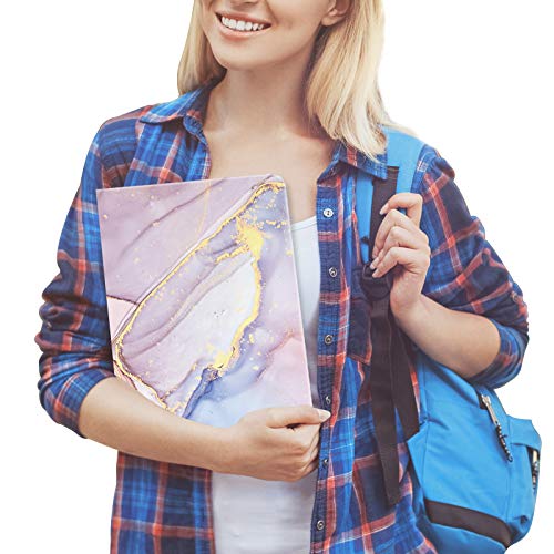 Image of 3 Ring Binder 1 Inch Ring, Fashion Design Binder for School, Home, Students, Women, Cute Custom Pattern with Hold Letter Size Interior Pockets,Pink Marble