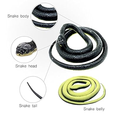 Brandon-super Realistic Rubber Black Snake 52 Inch Long Scare