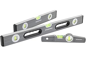 WORKPRO Torpedo Level, 3-Piece Spirit Level Set, e leveler 2