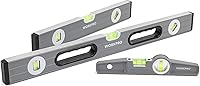WORKPRO 3-Piece Spirit Level Set: 9in Magnetic Torpedo, 16in & 24in Box Beam Levels - High-Visibility Green Bubbles for Precise Construction Measuring