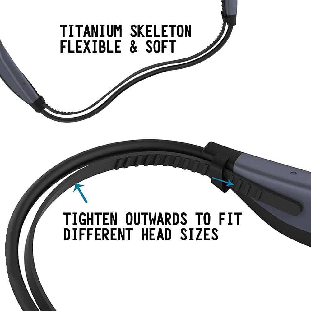 Aztine MP3 e Bluetooth 2 in 1 Cuffie a Conduzione Ossea per Nuotare, IPX8 Livello 3 Metri Sottacqua Impermeabile, 8 Ore di Gioco con 16GB di Memoria