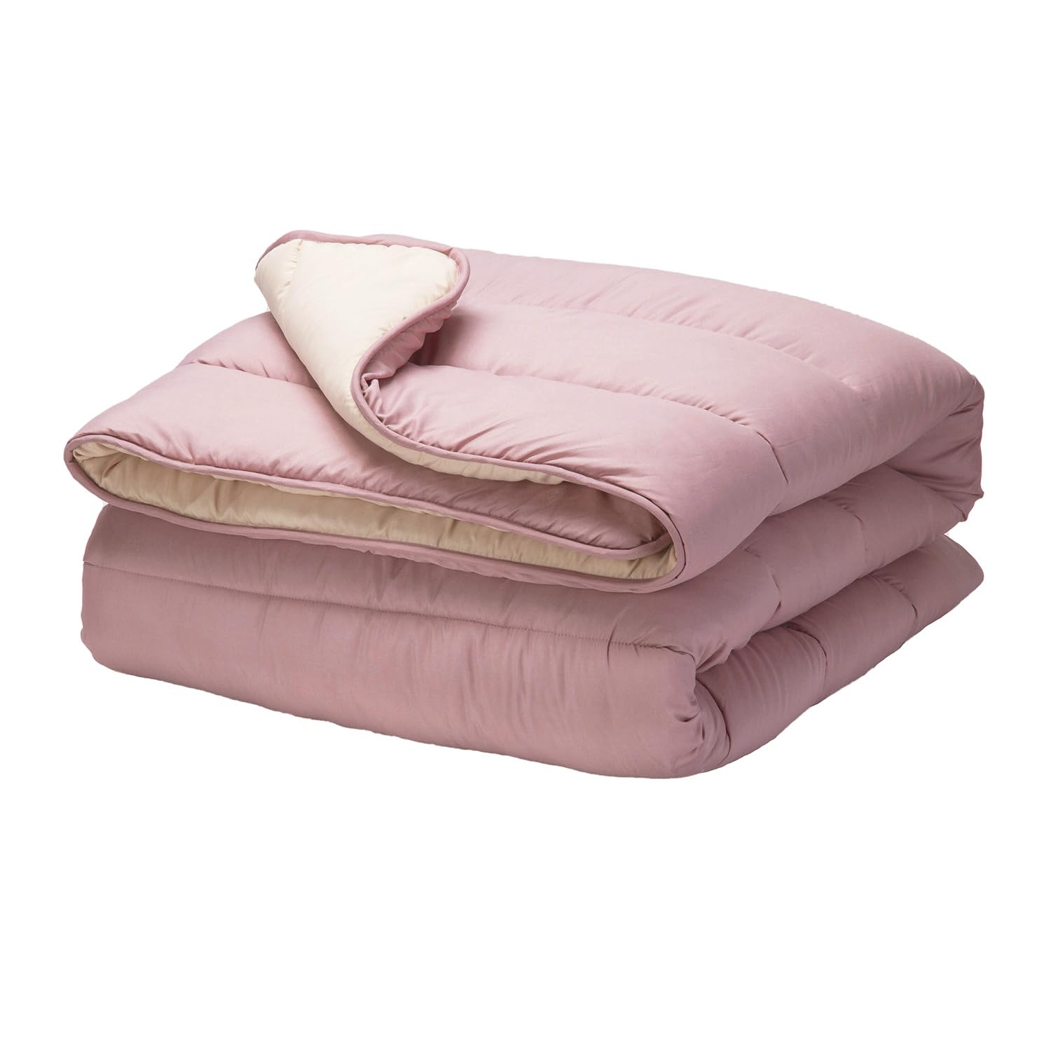 Pikolin Baby - Edredón para Bebé, Relleno Nórdico Reversible 300 gr - Bicolor - Tacto Pluma, Cálido, Transpirable - para Cuna de 60 - Color Malva/Blanco, 100 x 120 cm