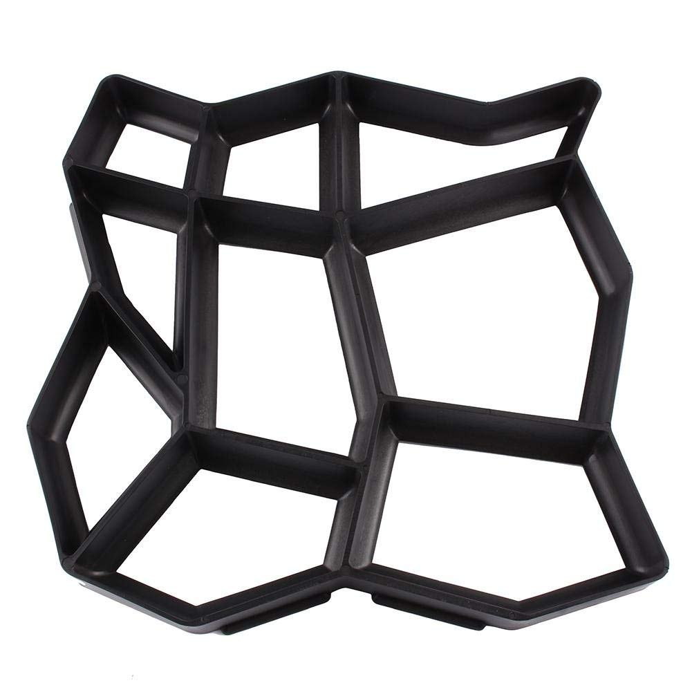 Estink Molde para Pavimentos de Hormigón, Diseño Irregular, 43x43x4cm, Plástico Negro, para Jardín y Entrada